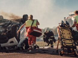 Car Accident Scene With Paramedics