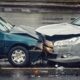 photo of a head on collision car accident