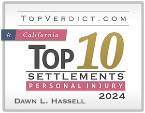 Attorney Award Badge Top 10 Personal Injury Settlements California 2024 -Dawn Hassell