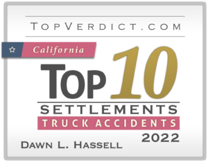 Attorney Award Badge Top 10 Truck Accident Settlements California 2022 -Dawn Hassell