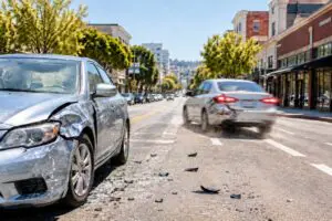photo of a car fleeing the scene of a hit and run accident in San Francisco