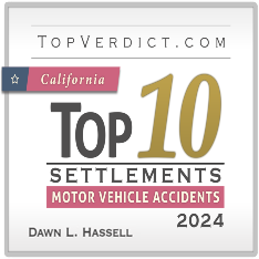 Attorney Award Badge Top 10 Motor Vehicle Accident Settlements California 2024 -Dawn Hassell